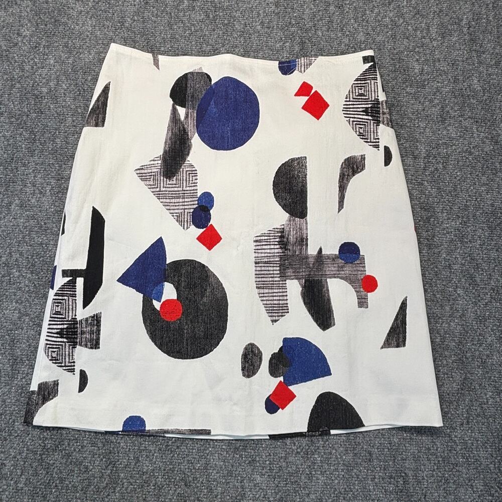 Worth New York Skirt Size 8 Abstract Geometric Print Cotton USA Made Pencil